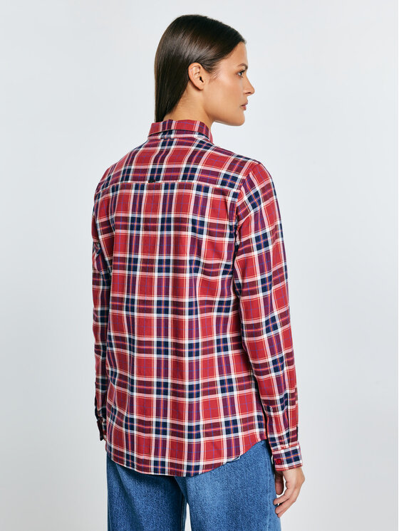 BIG STAR BIG STAR Koszula PETRINI Bordowy Basic Fit