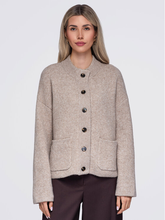 Ombre Ombre Svetr OW-SW-E0020 Béžová Relaxed Fit