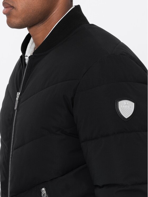 Ombre Ombre Bunda bomber OM-JALP-0143 Černá Regular Fit