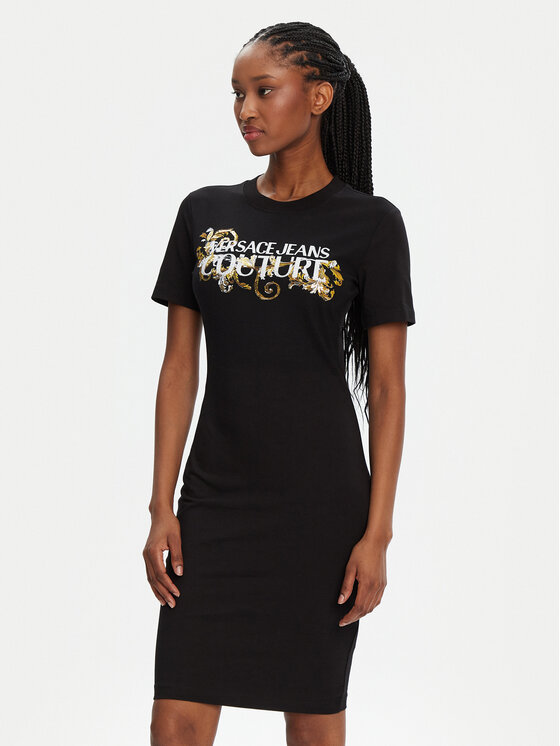 Versace Jeans Couture Versace Jeans Couture Rochie de zi 78HAOC06 Negru Slim Fit