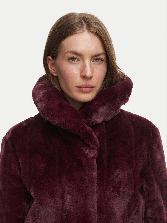 Guess Guess Кожено палто W0BL0N WDCH0 Бордо Regular Fit
