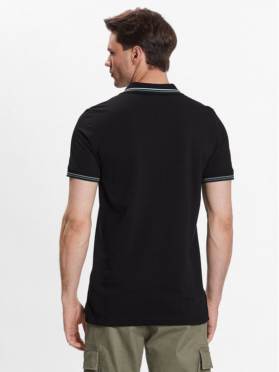 Geox Geox Polokošile Piquet M3510A-T2649 F9000 Černá Regular Fit