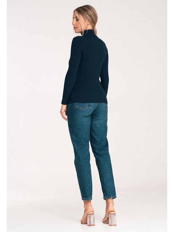 FIGL FIGL Bluzka M1058 Granatowy Fitted Fit