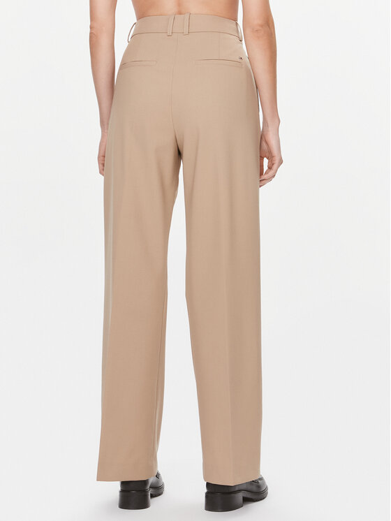Tommy Hilfiger Tommy Hilfiger Pantaloni di tessuto WW0WW39075 Beige Wide Leg