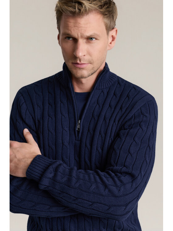 Lancerto Lancerto Sweter Joseph SW073226000002 Granatowy Regular Fit