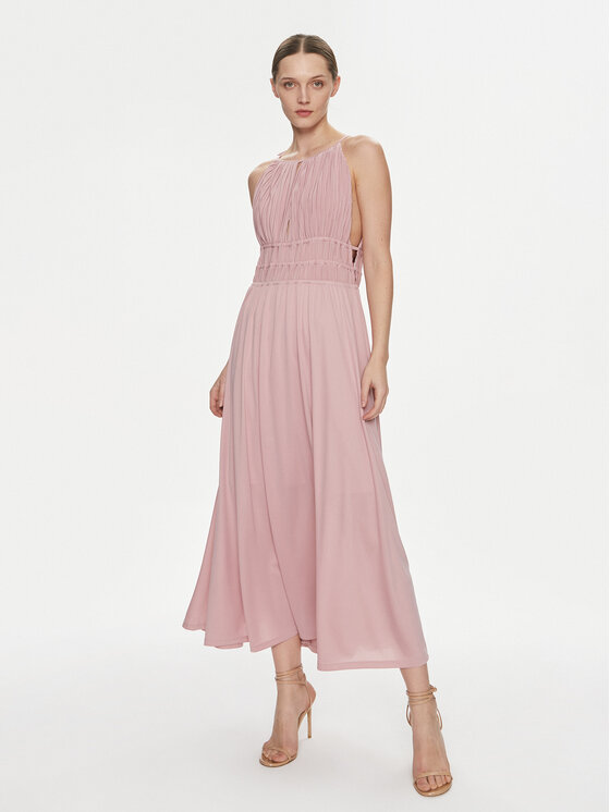 YAS YAS Koktejlové šaty Olinda 26032460 Růžová Regular Fit
