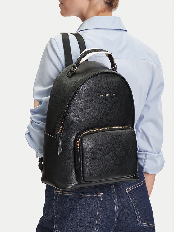 Tommy Hilfiger Tommy Hilfiger Rucsac Th Logotape Backpack AW0AW17471 Negru