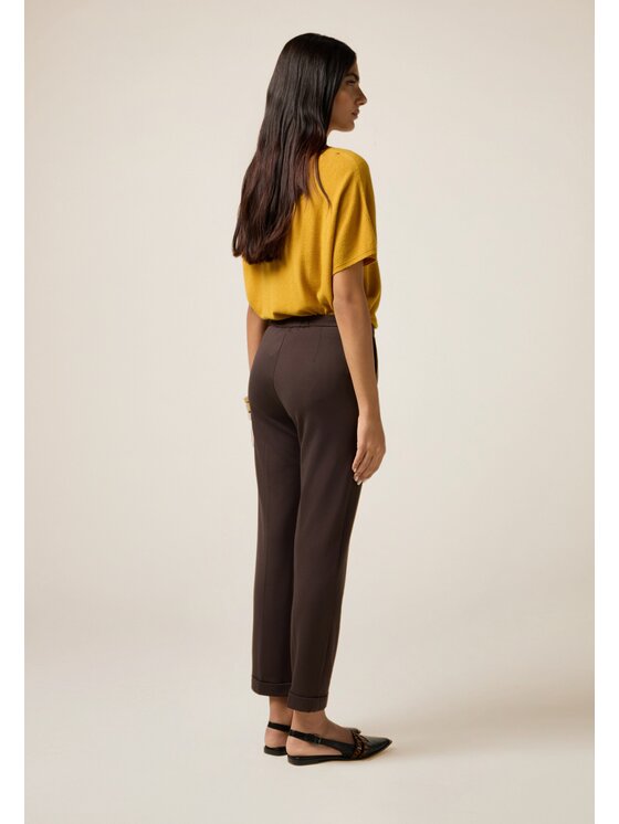 Oltre Oltre Pantaloni di tessuto P030R008785N022 Marrone Regular Fit