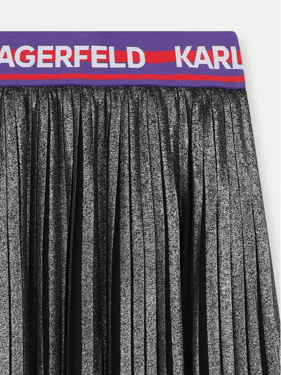 Karl Lagerfeld Kids Karl Lagerfeld Kids Spódnica plisowana Z30196 S Szary Regular Fit