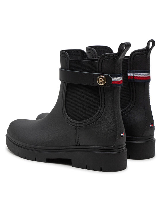 Tommy Hilfiger Gummistiefel Th Stud Rubberised Rainboot FW0FW08168 Schwarz Modivo
