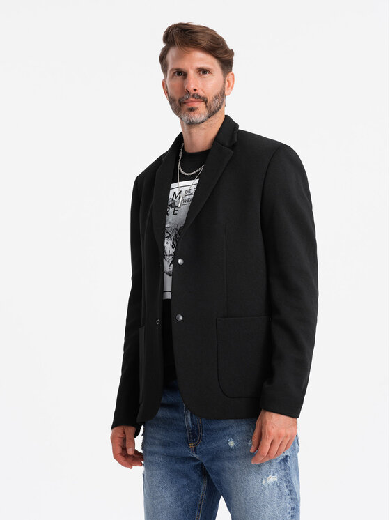 Ombre Ombre Garnitur OM-BLZB-0133 Czarny Regular Fit
