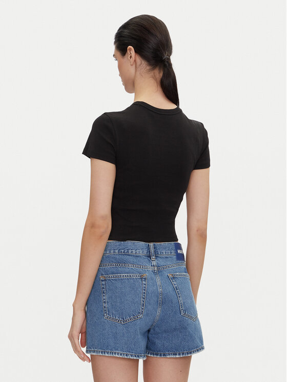HUGO HUGO T-shirt Delanor_2 50539132 Crna Cropped Fit