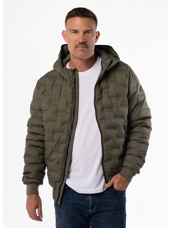 PITBULL PITBULL Kurtka przejściowa FISK Zielony Regular Fit