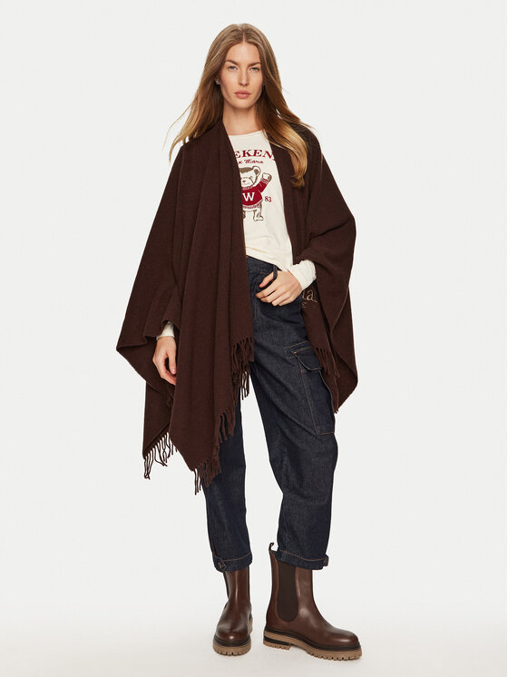 Max Mara Leisure Max Mara Leisure Πόντσο Martora 2426736028 Καφέ Relaxed Fit