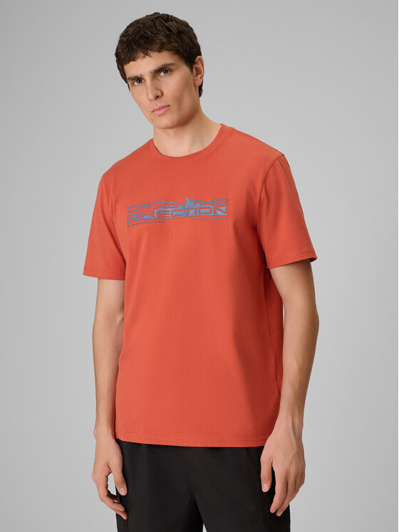 4F 4F T-Shirt TREKKING Koralowy Regular Fit