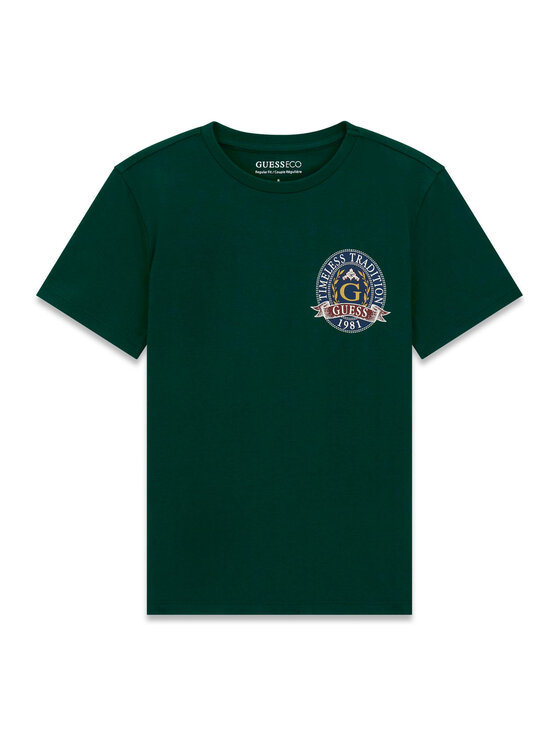 Guess Tricou L6YI07 K3715 Verde închis Regular Fit