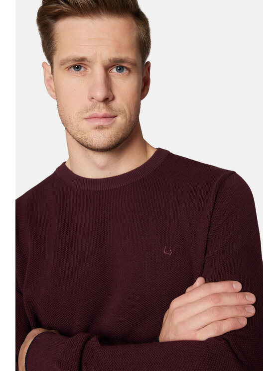 Lancerto Lancerto Sweter Clive SW073223000093 Bordowy Regular Fit