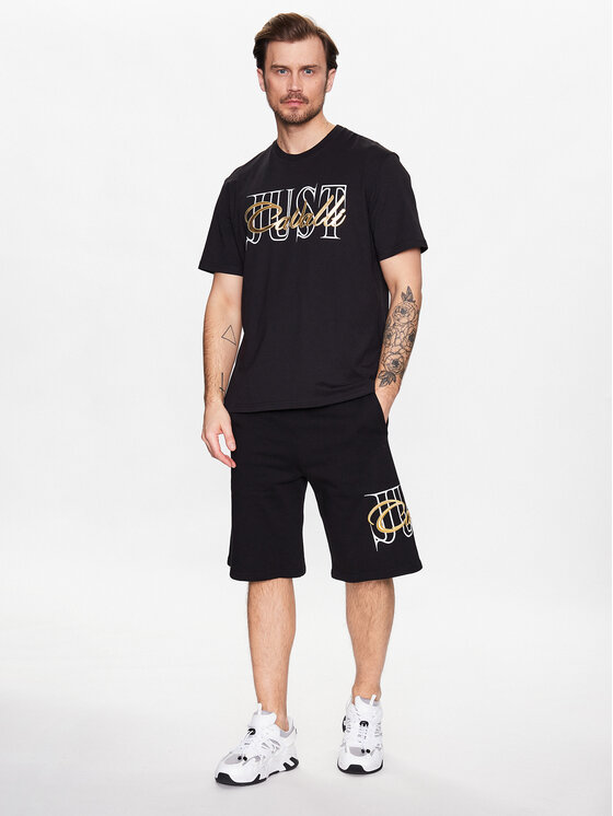 Just Cavalli Just Cavalli Szorty sportowe 74OBDI07 Czarny Regular Fit
