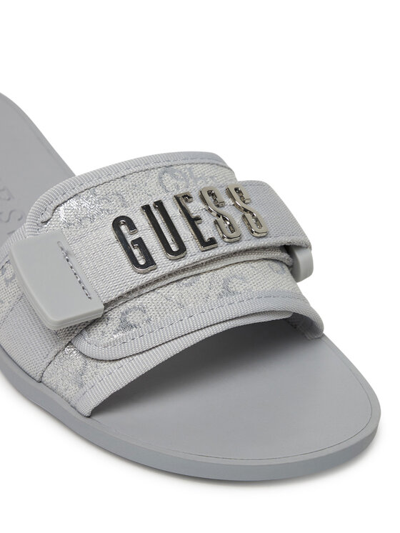 Guess Guess Klapki FLJELYLEL19 Srebrny