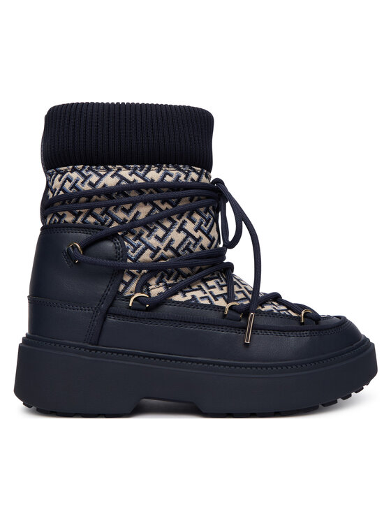 Tommy Hilfiger Tommy Hilfiger Stivali da neve Monogram Water Resist Snow Boot FW0FW09491 Blu scuro