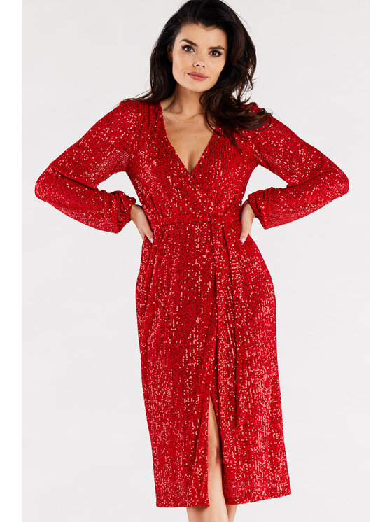 Awama Abito da sera A567 Rosso Basic Fit