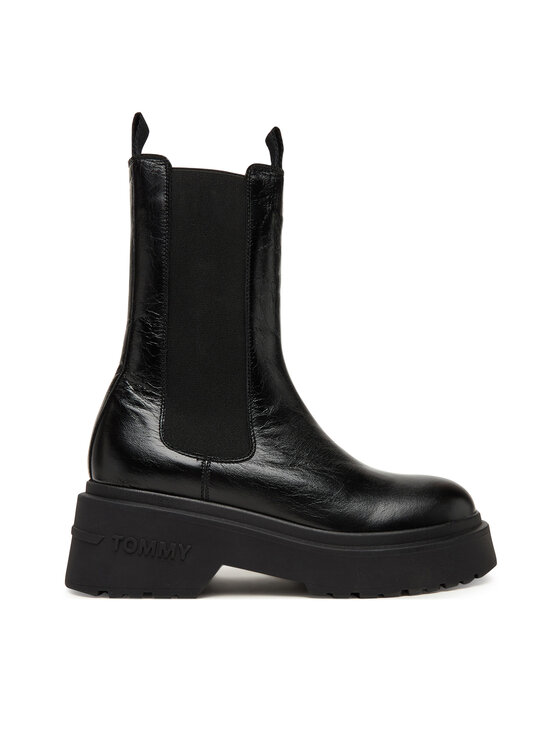 Tommy Jeans Tommy Jeans Kotníková obuv s elastickým prvkem Tjw Chunky Shiny EN0EN02888 Černá