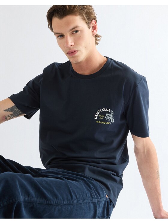 Wrangler Wrangler T-Shirt SMALL GRAPHIC TEE Czarny Regular Fit