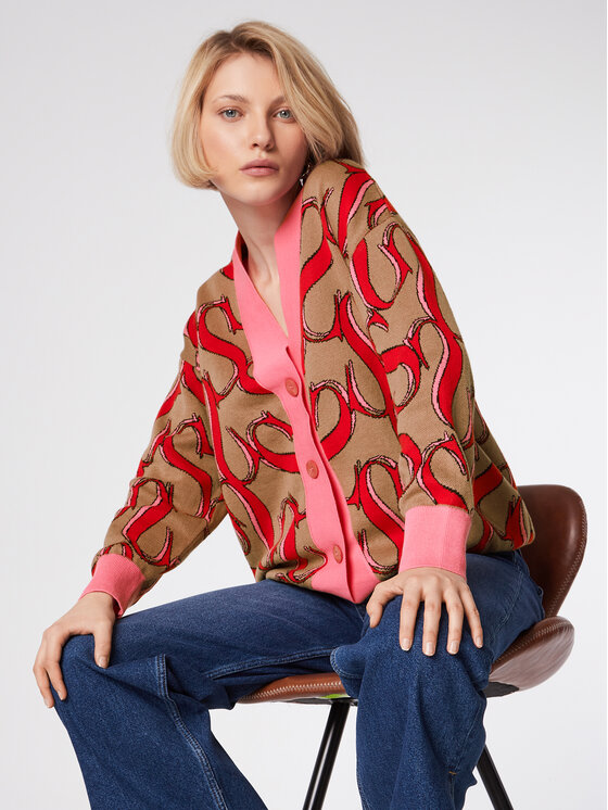 Simple Simple Pletena jopica SWD514-02 Rjava Relaxed Fit