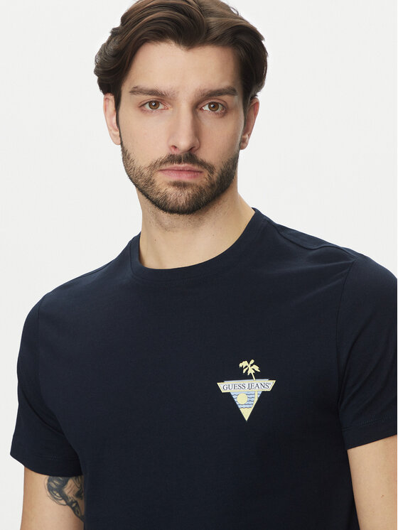 Guess Jeans Guess Jeans Marškinėliai M5GI55 K8FQ4 Tamsiai mėlyna Regular Fit