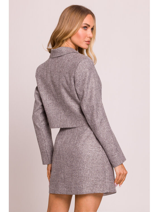 Made of Emotion Made of Emotion Marynarka M853 Czarne rodowanie Cropp Fit