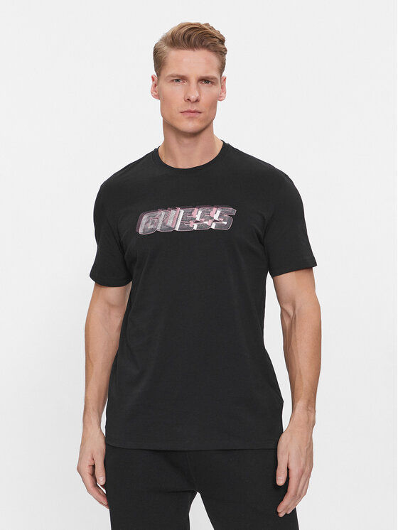 Guess T-shirt Nikolas Z4RI10 I3Z14 Crna Regular Fit