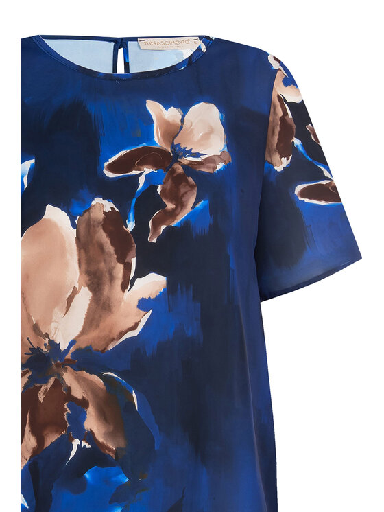 Rinascimento Rinascimento Blusa REWI FLOREALE Blu Short Fit