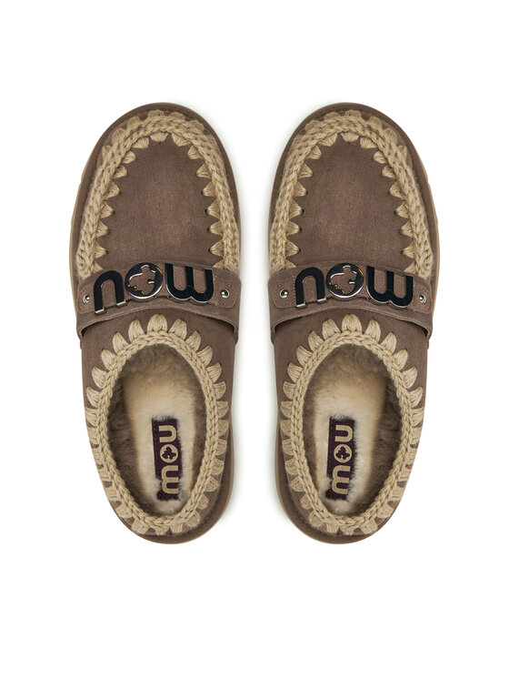 Mou Mou Παντόφλες Σπιτιού Bounce Clog Metal Logo FW531001A Καφέ