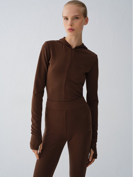 La Mania La Mania Felpa MANDIE Marrone scuro Basic Fit