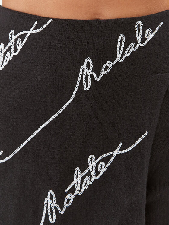ROTATE ROTATE Bavlnené šortky Sequin Logo Mini 110111100 Čierna Slim Fit