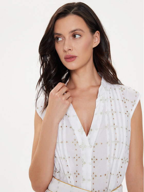 Iconique Iconique Rochie de vară Ilizia IC24-018 Alb Regular Fit