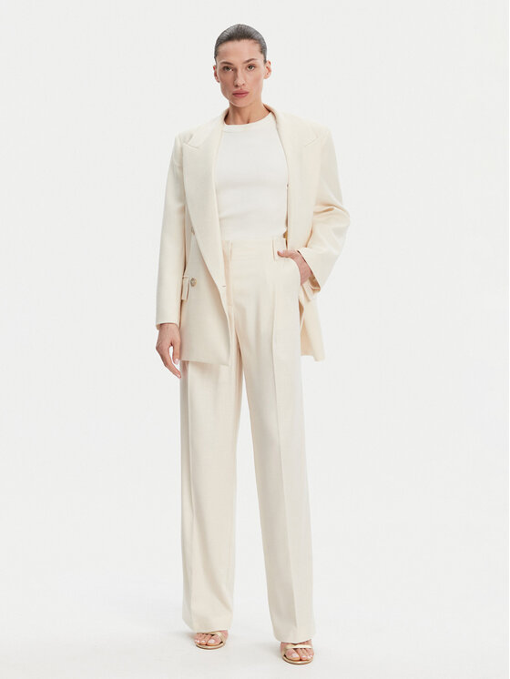 Simona Corsellini Simona Corsellini Sacou P25CPGI00701 Écru Regular Fit