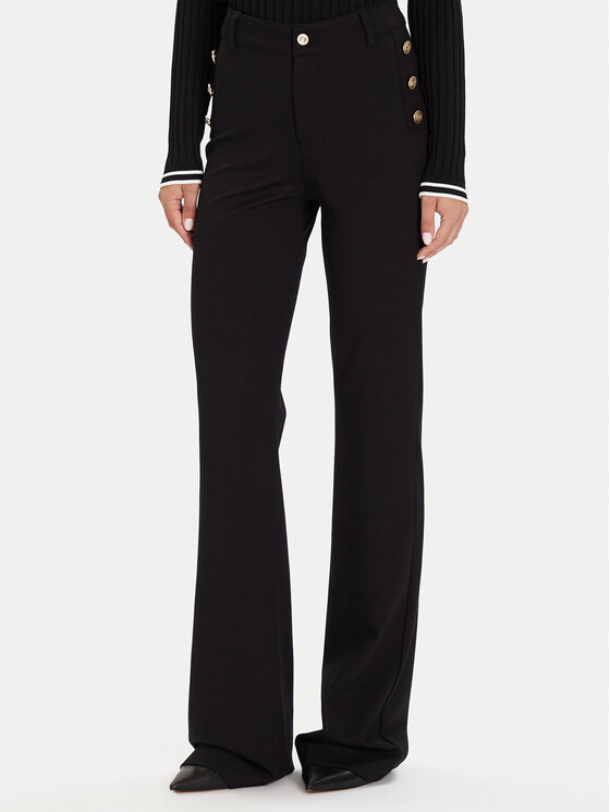 Guess Guess Medžiaginės kelnės W5BB16 KCMU2 Juoda Flare Fit