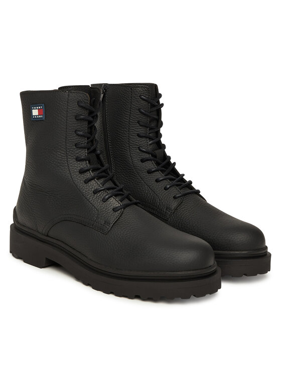 Tommy Jeans Tommy Jeans Ghete Tjm Lace Up Tumbled High EM0EM01631 Negru