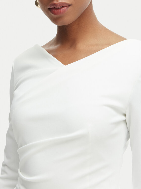 Rinascimento Rinascimento Коктейлна рокля CFC0127699003 Бял Slim Fit