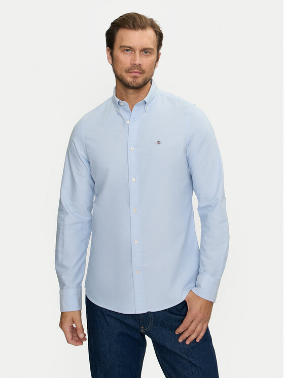 Gant Košeľa 3000202 Modrá Slim Fit