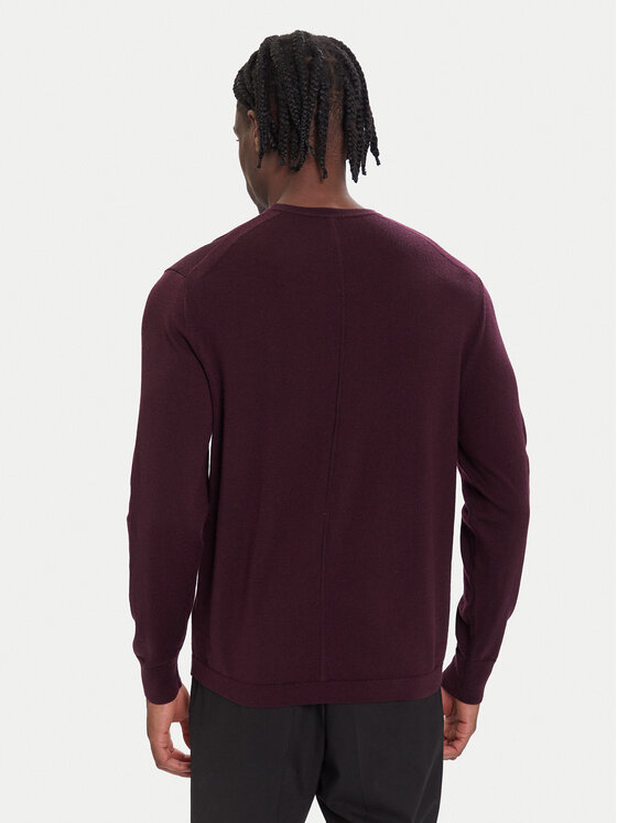 Calvin Klein Calvin Klein Sweter LV04LB305G Bordowy Regular Fit
