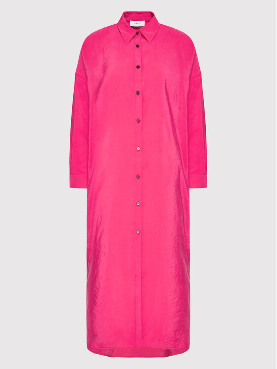 Simple Simple Srajčna obleka SUD068 Roza Relaxed Fit