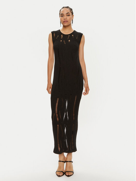 Patrizia Pepe Patrizia Pepe Kootud kleit 8A1354 K194-K103 Must Regular Fit