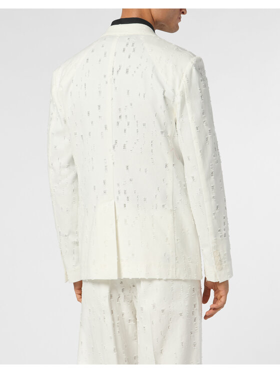 PHILIPP PLEIN PHILIPP PLEIN Marynarka 23179 Biały Regular Fit
