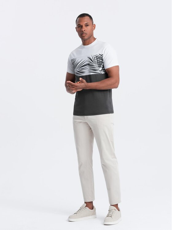 Ombre Ombre T-Shirt S2043 Šedá Regular Fit