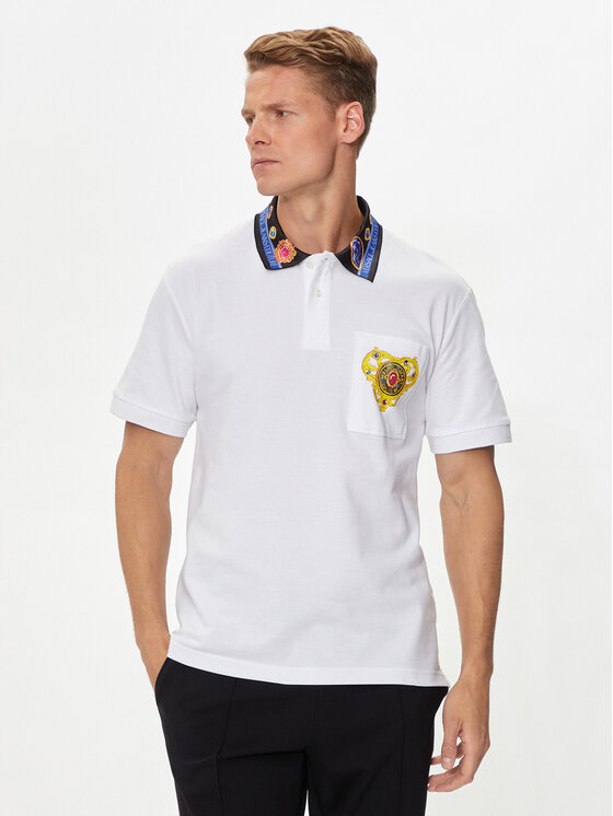 Versace Jeans Couture Polokošeľa 76GAGT11 Biela Regular Fit