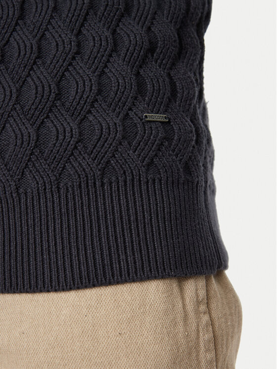 INDICODE INDICODE Sweter Aldom 35-822 Granatowy Regular Fit