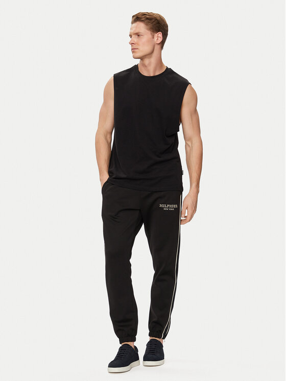 Tommy Hilfiger Tommy Hilfiger Pantaloni trening Monotype MW0MW33701 Negru Regular Fit