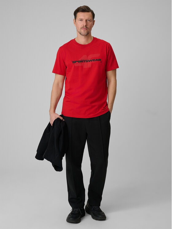 4F 4F T-Shirt SPORTS CLUB Czerwony Regular Fit